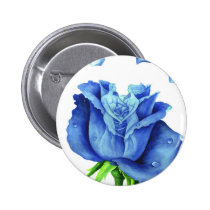 Blue Rose Flower Painting - Multi buttons