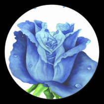 Blue Rose Flower Painting - Multi stickers