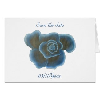 Blue Rose Flower, Save the date cards, wedding
