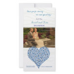 Blue Rose Heart Wedding Thank You Photo Card