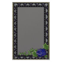 blue rose inlay stationery