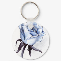 Blue Rose Keychain