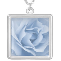 Blue Rose Macro Pendant necklaces