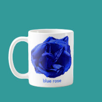 Blue rose on a mug mugs
