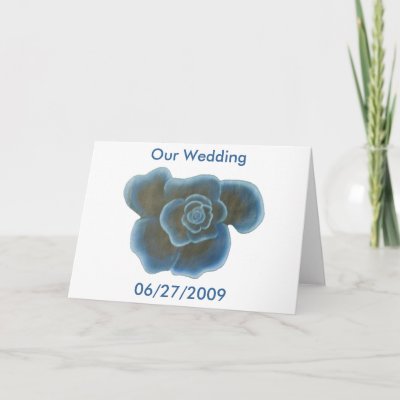 pretty and elegant blue rose wedding announcement invitation cards