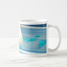 Blue Rose Petals Wedding Dress Train Coffee Mugs