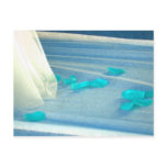 Blue Rose Petals Wedding Dress Train Post Card