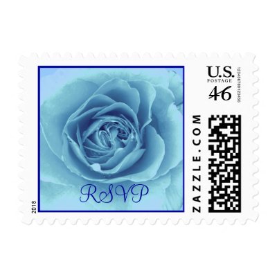 Blue Rose RSVP Stamp
