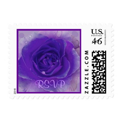 Blue Rose RSVP Stamp