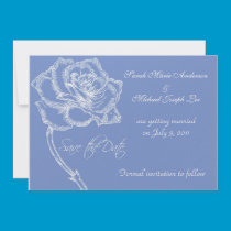 Blue Rose Save the Date invitations