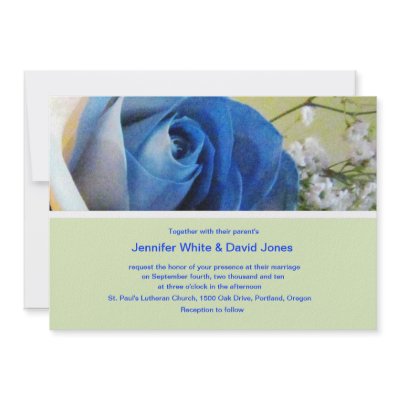 Blue Rose Wedding Invitation