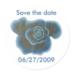 Blue Rose, wedding, Save the date, stickers sticker