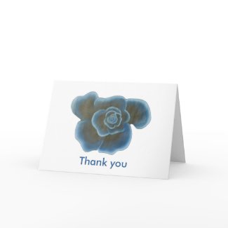 Blue Rose, Wedding Thank you cards card