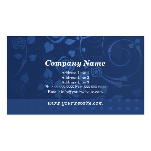 Blue Roses Business Card (back side)