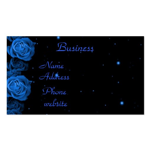 Blue Roses Business Card Template (front side)