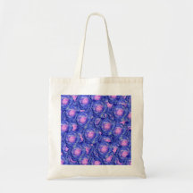 Blue roses canvas bag