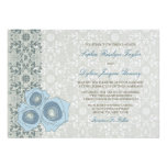 Blue Roses & Lace 2 Custom Wedding Invitation
