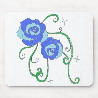 Blue Roses Mouse Pad