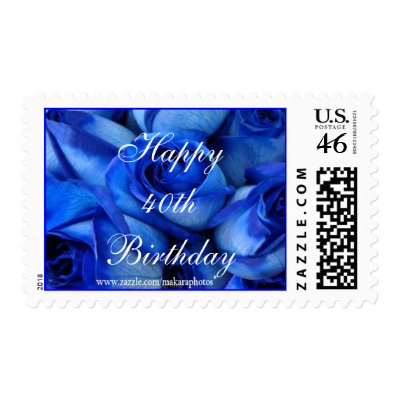 Blue Roses Postage Stamp-customize