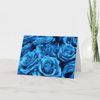 Blue Roses Valentine's Day card card