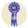 blue rosette first prize sticker
