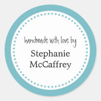 Blue rosette handmade custom label party favor stickers