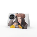 Blue round seal 3 photos class year graduation card