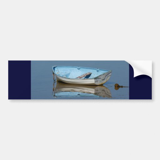 Blue rowing boat bumper stickers