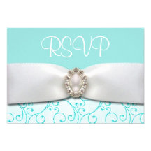Blue RSVP Wedding Cards Custom Announcements