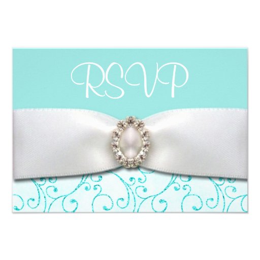 Blue RSVP Wedding Cards Custom Announcements