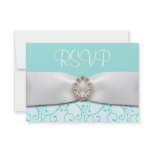 Blue RSVP Wedding Cards Custom Announcements