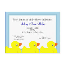 Blue Rubber Ducky Shower Invitation Postcards