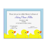 Blue Rubber Ducky Shower Invitation postcards