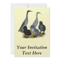 Blue Runner Duck Family Personalized Invite
