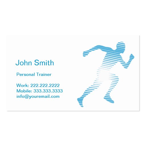 Blue Runner Fitness/Workout Business Card (back side)
