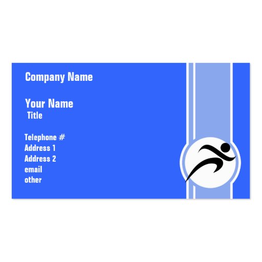 Blue Running Business Card Templates (front side)