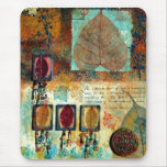 Blue & Rust Multi-Media Fall Collage mousepads