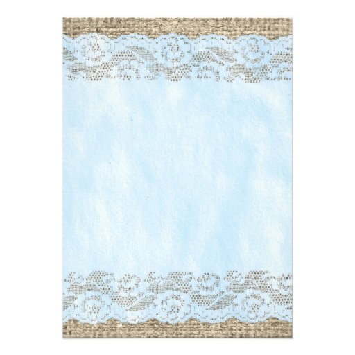 Blue Rustic Lace Wedding Invitations