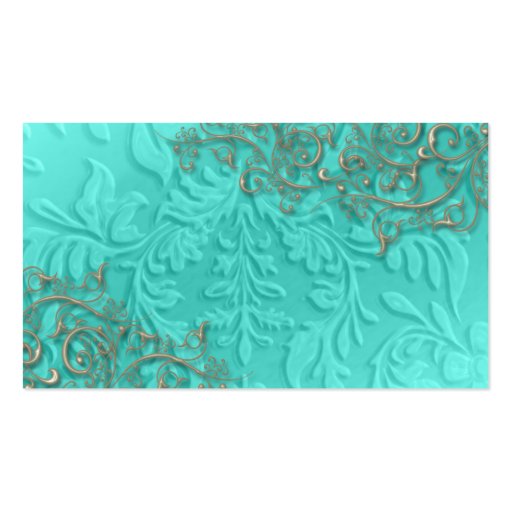 Blue + rustic silver swirls business card templates (back side)