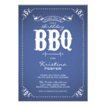 BLUE RUSTIC VINTAGE CHIC BIRTHDAY PARTY BBQ invitations