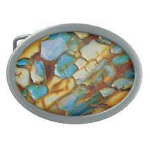 Blue Rusty Chipping Paint Belt Buckle