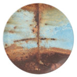 Blue Rusty Metal Plate