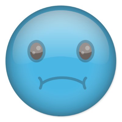 Blue Unhappy Face