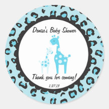 Blue Safari Giraffe Sticker