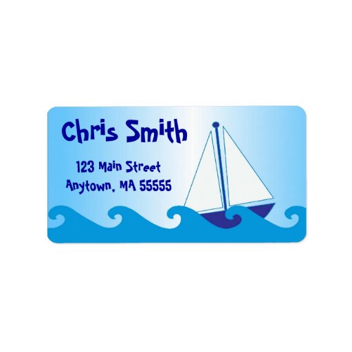 Blue Sail Boat Address Labels Zazzle