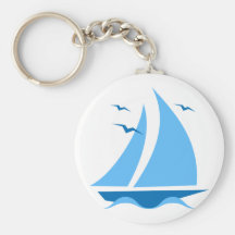Blue Sailboat Keychain