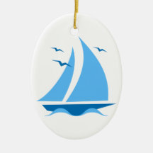 Blue Sailboat Ornaments