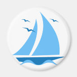 Blue Sailboat Refrigerator Magnet