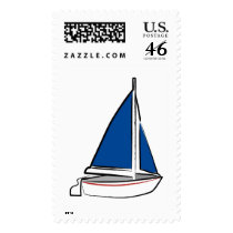 Blue Sailboat Stamp