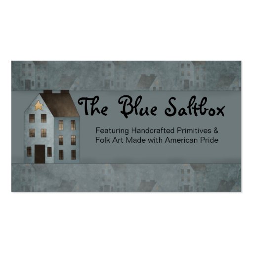 Blue Saltbox Primitive Country Business Card